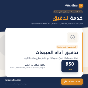 تدقيق وتحسين أداء المبيعات — تقرير عملي (Sales Audit)